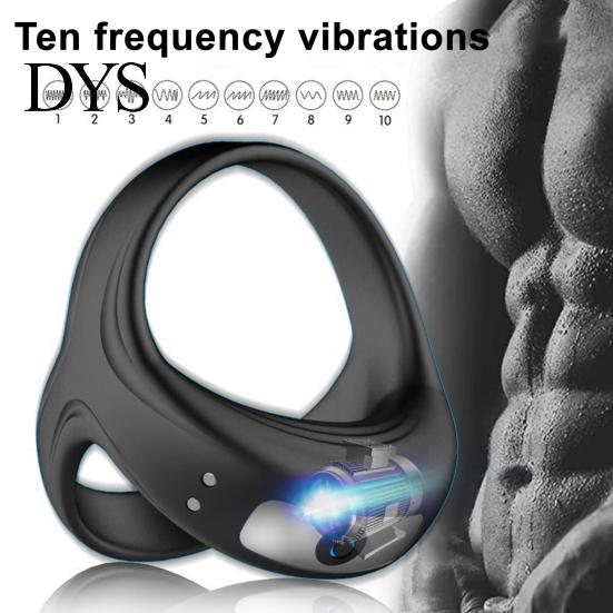 USB Rechargeable Massager 4Pcs Vibrating Cock Ring Silicone Triple-Structure Delay Multiple Vibration Modes Waterproof Body-Safe Discreet Adult