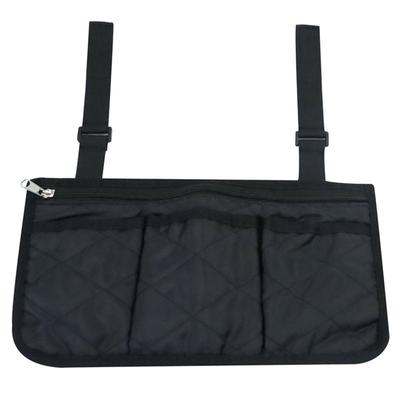 Armrest Storage Bag Wheelchair Side Organizer with Cup Holder and Reflective Strip