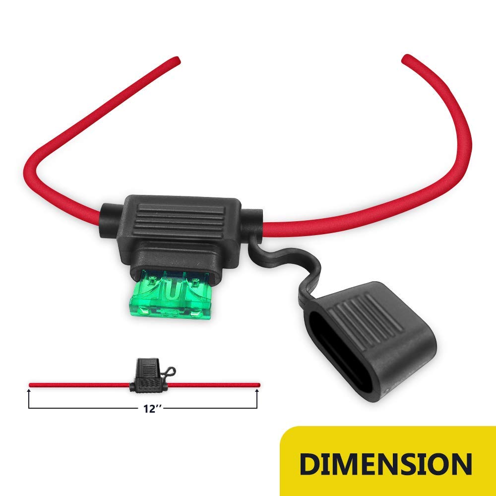 MCIGICM 12 AWG Inline Fuse Holder With 30A ATC/ATO Blade Fuse, 5 Pack