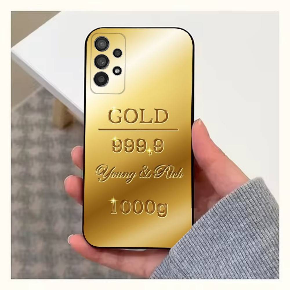 Money Gold Art Phone Case For Samsung S9,S10,S20,S10,S21,S25,S24,S23,Ultra,FE,Plus,Lite,Soft Silicone Black Cover
