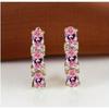 French Style Light Luxury Gold Three Oval Diamond Earrings Buckle Stylish and Fashionable Earring Accessory