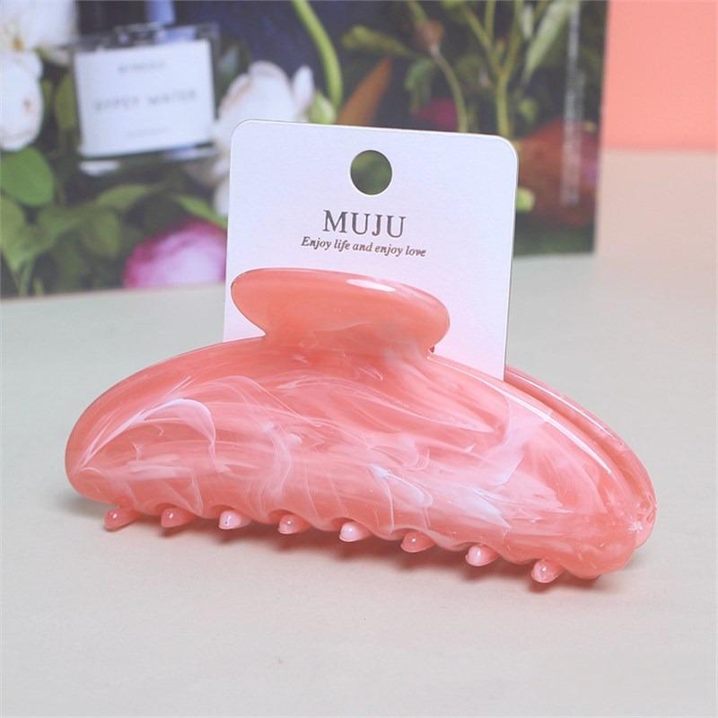 Candy Hairpin Advanced Acetate Marble Moire Back Head Shark Clip Semicircular Crescent Grab Clip