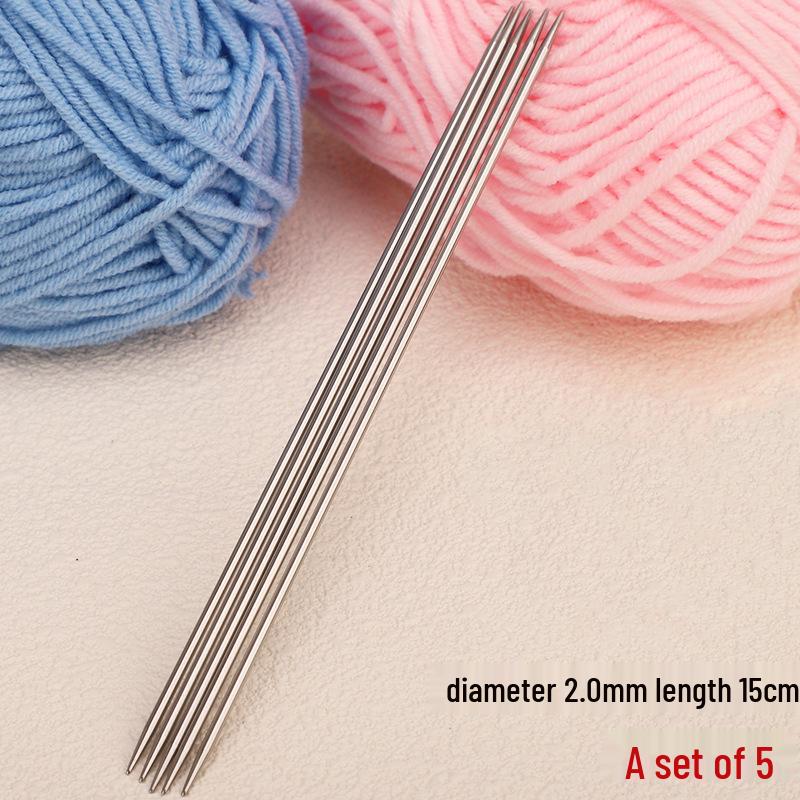Short Stainless Steel Double-Pointed Needles for Knitting Scarves, Dolls, and Socks