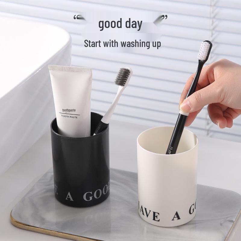 Stylish PP Toothbrush & Mouthwash Cup Set for Couples