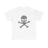 White and Black Leopard Print Skull Crossbones Graphic T-Shirt Y2K Underground