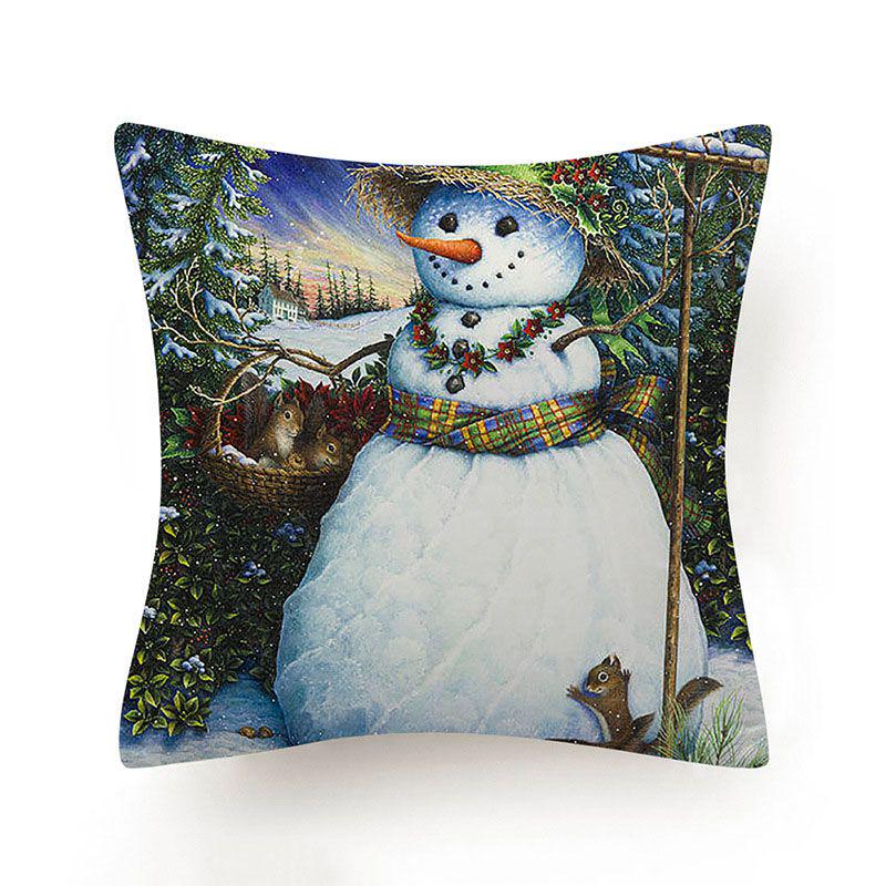 Stylish And Unique Christmas Snowman Pillow Case Perfect For Holiday Home Decor