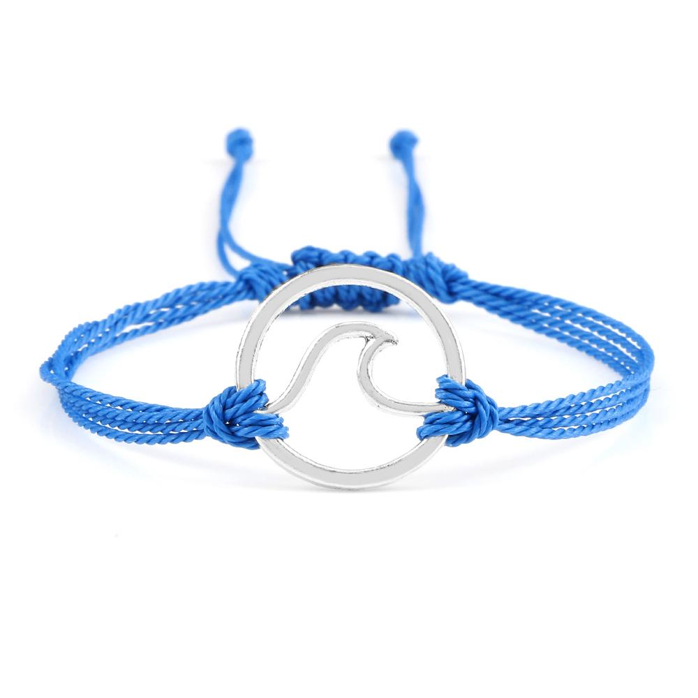 Bohemian Wax Rope Braied Bracelet for Women Men Charm Waves Adjustable Bangles Lucky String Bracelets Friends Gift Wrist Jewelry