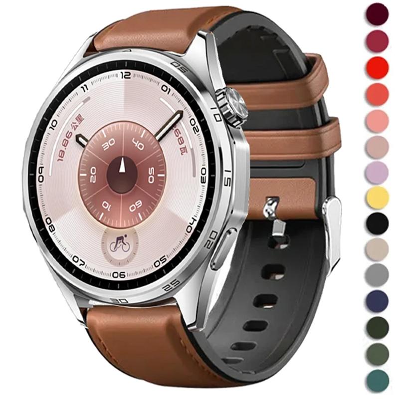 Cinturino in Pelle e Silicone da 22mm per Huawei Watch 5 GT6/5 Pro GT6/5/4/3 46mm Braccialetto Universale per Huawei GT6 Pro/GT 6 Cinturino per Orologio