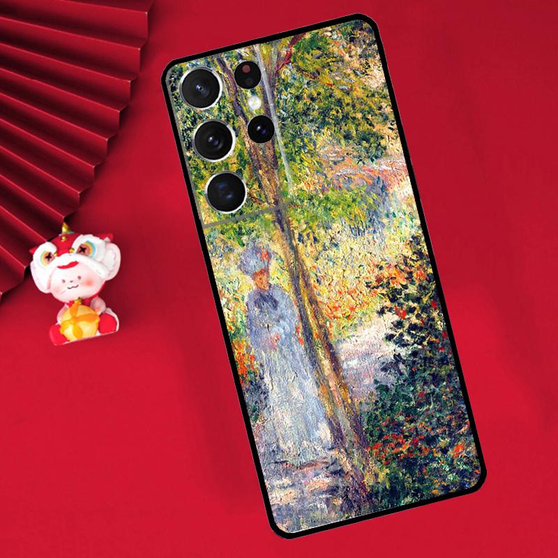 Claude Monet Garden Lotus Bridge Case For Samsung Galaxy S24 S23 S22 S21 Ultra S20 FE Note 20 10 Plus S8 S9 S10 Back Cover