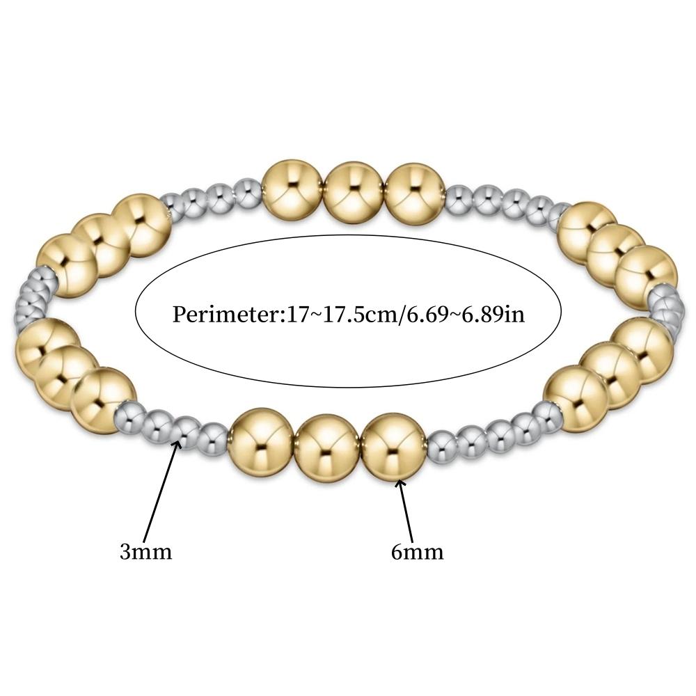 

Vlen Women s Bracelet Mixed Metal Jewelry Gold Plated & Silver Color Beads Bracelets for Women Stackable Waterproof Jewelry