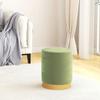 VidaXL Round Storage Stool Mustard Green Velvet 31 X 37 Cm 340292
