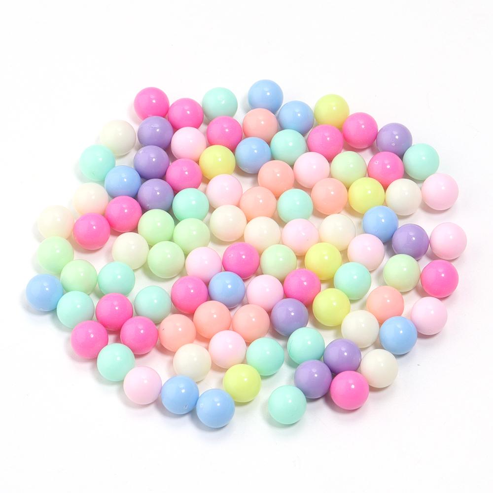 

100pcs 6 8 10mm Non Porous Round Beads Colorful Acrylic Beads For Jewelry Making DIY Crafts Loose Beads Decoration Accessories