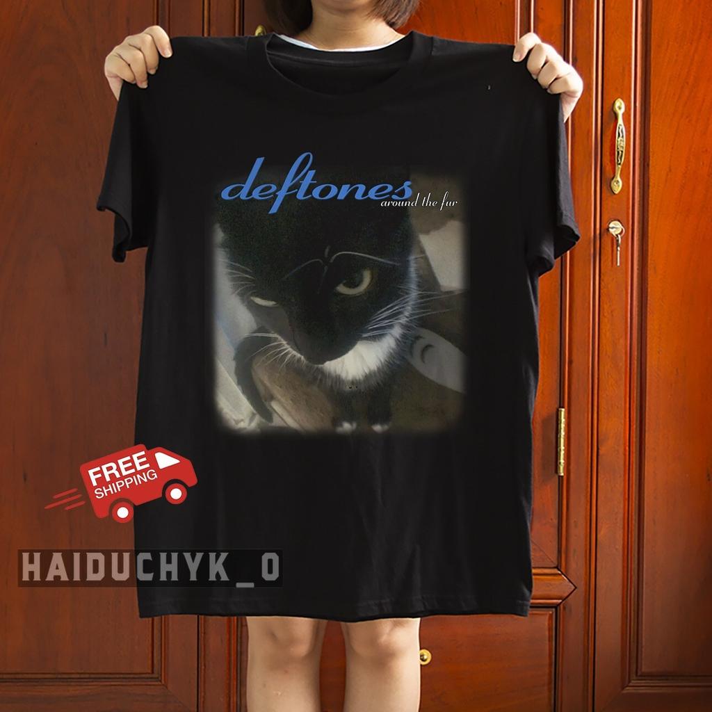 Deftones Shirt Around The Fur Meme Funny Tuxedo Cat Black T-shirt Free Shipping