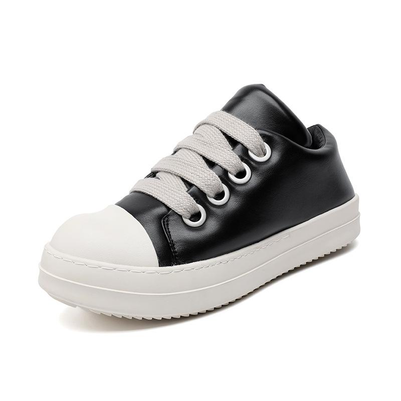 

Обувь Мужская 2025 Осень и Зима Новая Универсальная Повседневная Обувь Нишевая Модная Обувь Обувь-Хлеб Низкий Верх Корейская Обувь для Скейтборда 6261-R 38 чёрный