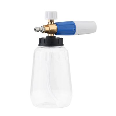 For Car Boat High Pressure Washer Pot 1L Capacity 1/4" Quick Connect Adjustable Nozzle Blue White