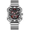 Square Skeleton Dial Automatic Watch Men Luxury Mechanical Men's Watches Luminous Waterproof Solid Steel Strap Relogio
