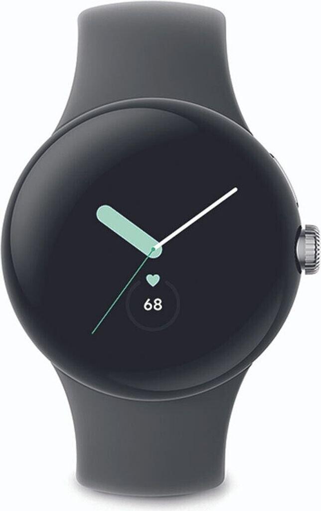 Google Pixel Watch Bluetooth Polished Silver Sportarmband Charcoal
