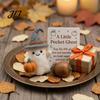Small Halloween Prop Little Pocket Ghost, Handmade Wool Felted Ghost with Pumpkin, Mini Plush Toy Doll Inspirational Card, Emotional Support Gift for