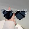 Cute Heart Shaped Sunglasses with Rhinestones  Fashion Bride To Be Decor Shades Trendy Original Handmade Sun Glasses