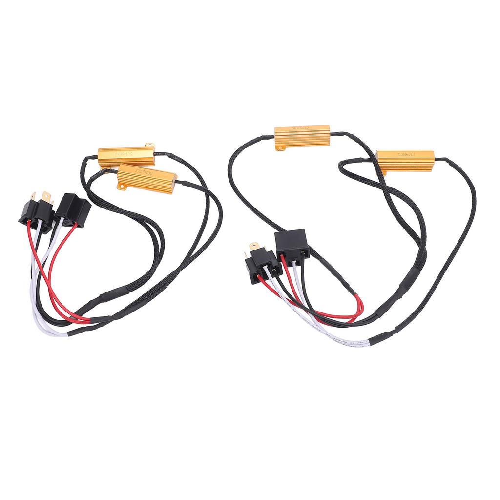 Pair of LED Load Resistor 50W 6ohm H4 9003 Anti Flickering LED Decoder Relay Harness Adapter for Turn Signal Daytime