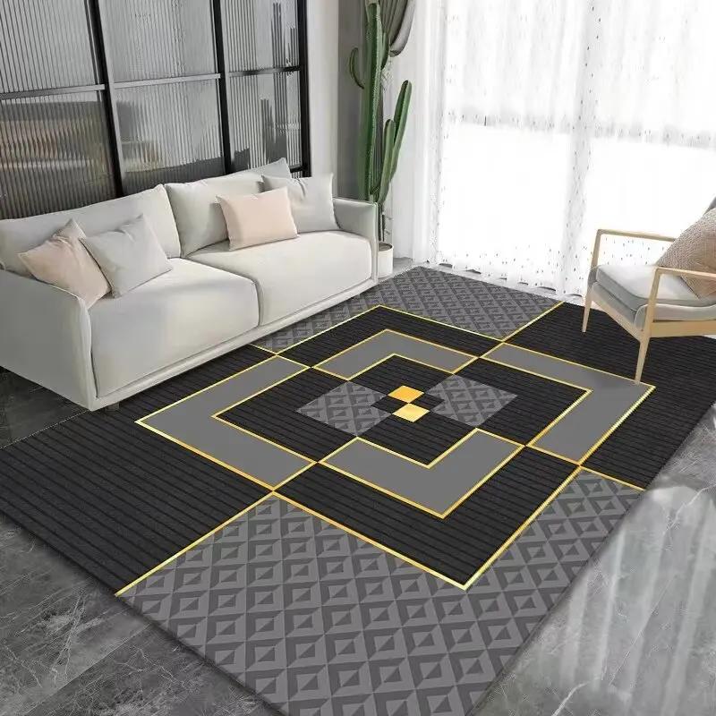 Nordic Geometric Gray Living Room Carpet Decoration Home Modern Luxury Sofa Side Lounge Rugs Non-slip Bedroom Coffee Tables Mat
