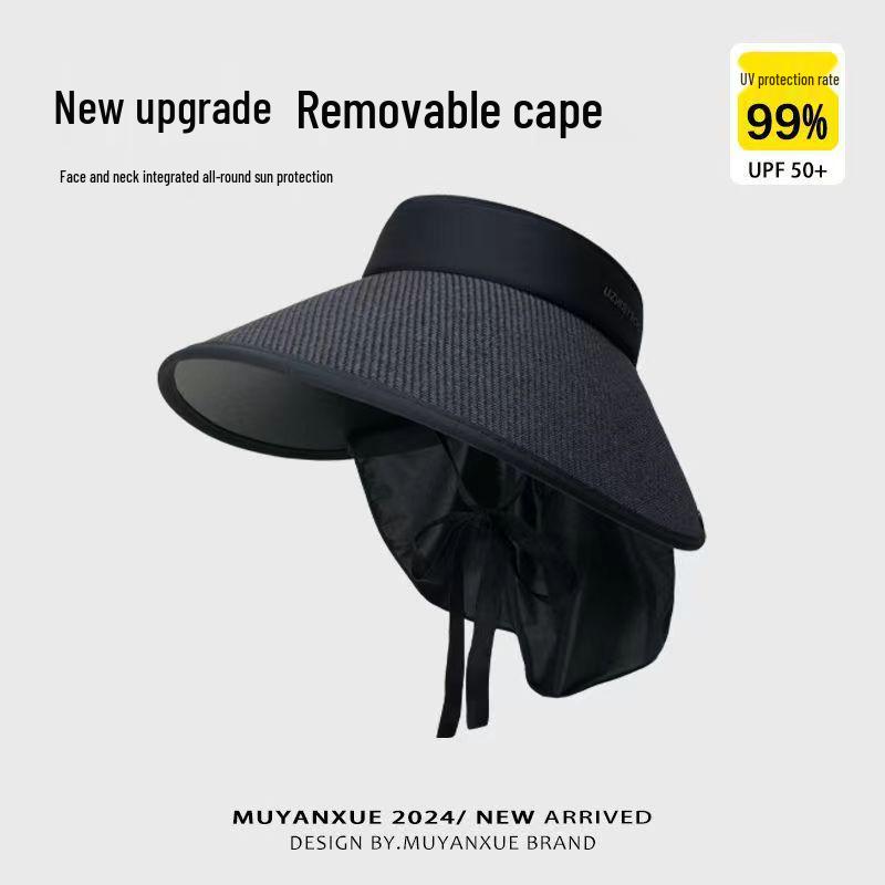 

Korean Style Women s Summer Sun Hat with Breathable Mesh and Face-Shielding Shawl