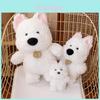 Adorable 25cm White West Highland Terrier Plush Toy Keychain And Bag Charm