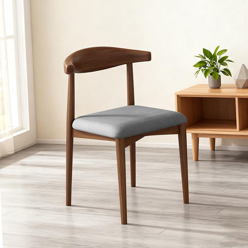 Nordic Simple Leisure Chair Metal Frame Heavy Duty Chair with Comfortable Linen Cushion Internet Celebrity Horn Chair