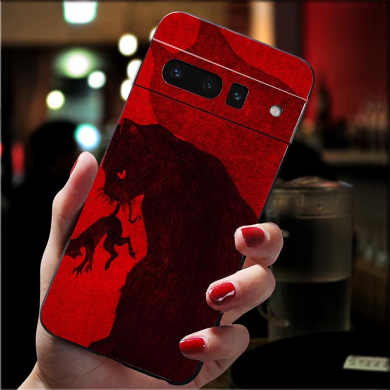 Handyhülle Für Google Pixel 10 Pro 9 Pro XL 9A 8 7 6 Pro Pixel 8A 7A 6A Pixel 8 7 6 5 Schwarze Katze Kunst