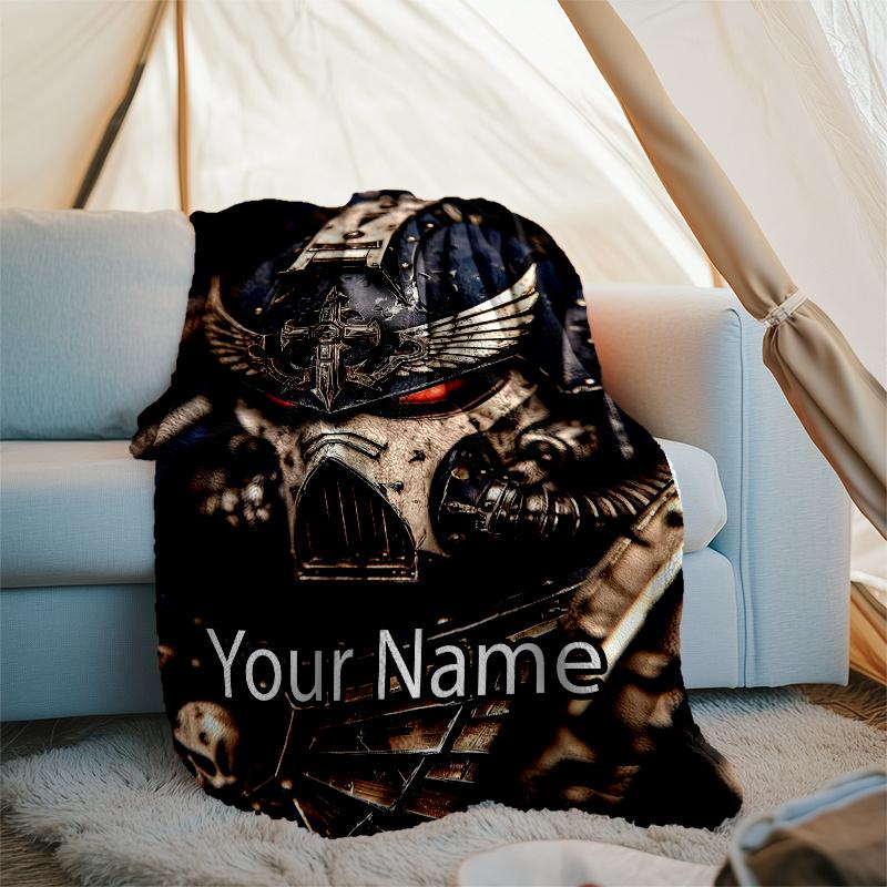 Custom Name Warhammer 40K Theme Printed Blanket - Perfect for Couch, Bed, Travel & Outdoor Use | Machine Washable, Cozy & Durable.