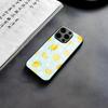 Fruit Lemon Phone Case For IPhone 17 Air 16 E Pro Max 15 14 13 Mini 12 Pro 11 Max Plus Black Glass Cover
