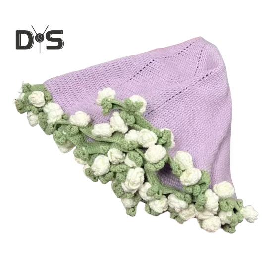 Flower Blanket Crocheting Kit Rose Bouquet Blanket DIY Kit Crochet Bouquet Throw Blanket Craft Set for Mother's Day Gift Home Sofa Couch Decor