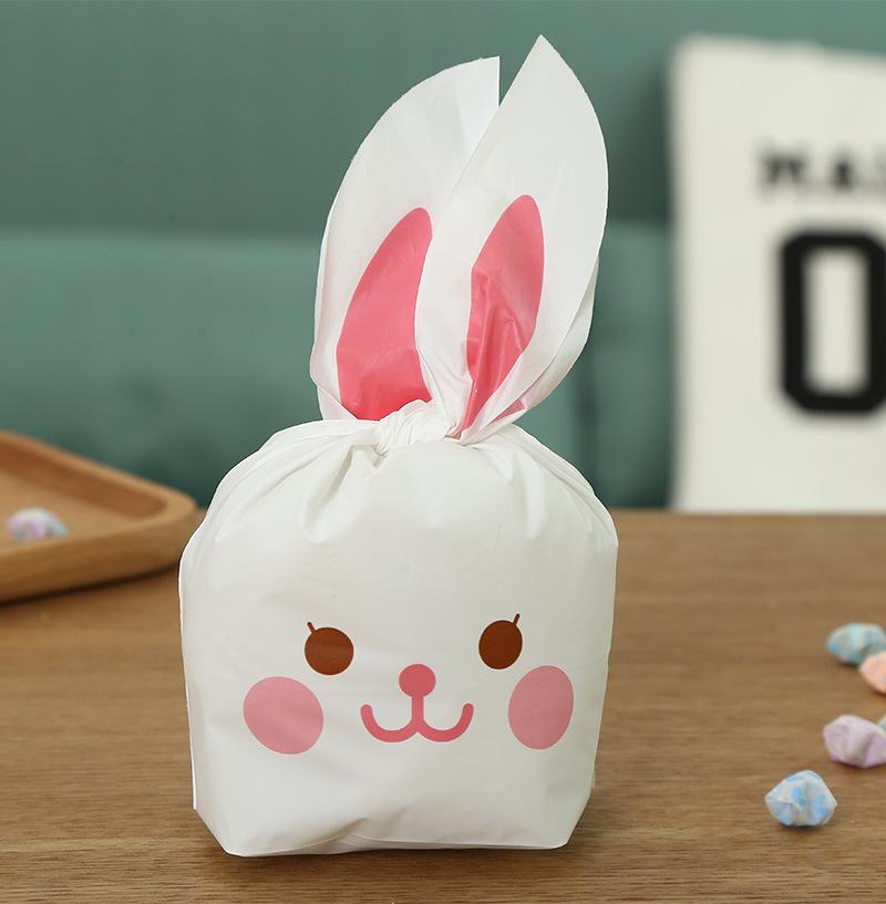 Cartoon Bunny Ears Candy Snack Bag for Kids - Children's Day Gift, Snowflake Crisp Cookies, Small Snacks, Baking Packaging