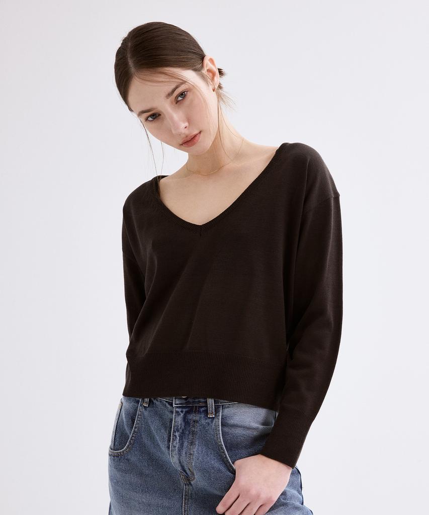 FOVERE Maison V-Neck Knit Charcoal