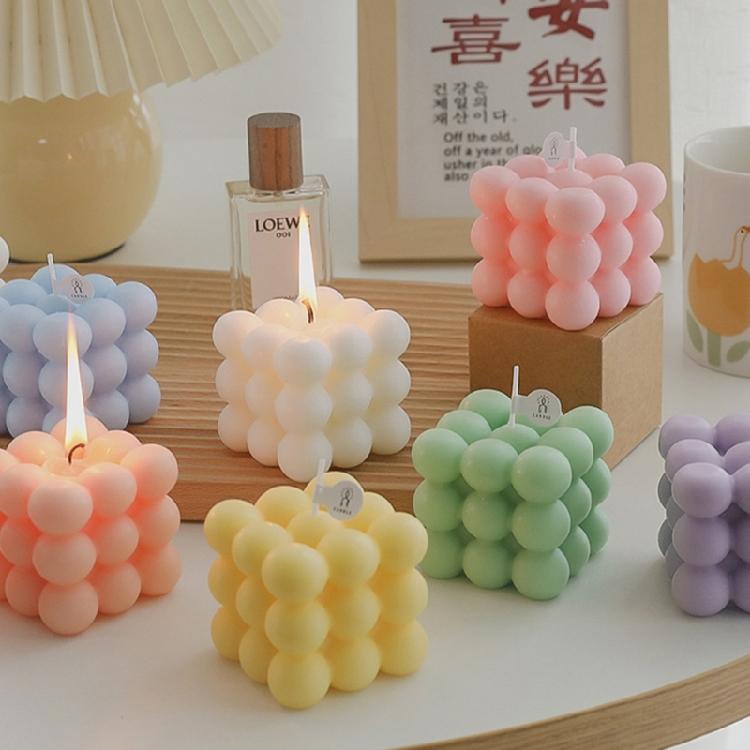 Modern Cube Scented Candle Shaped ChicHome Decor Birthday Gift for Girls