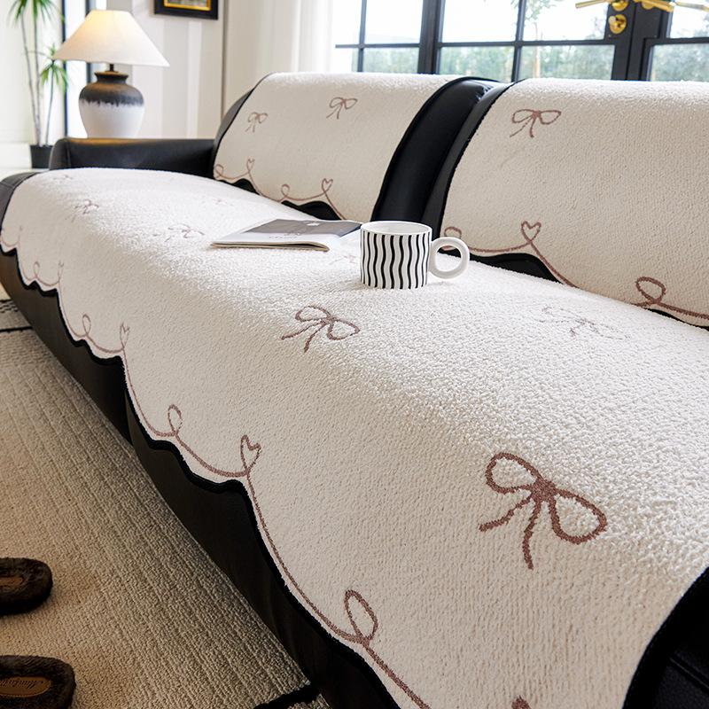 Plush Irregular Sofa Cushion Japanese Breathable Straight Row Sofa Special Machine Washable Leather Seat Cushion Advanced Feeling Cover Cloth