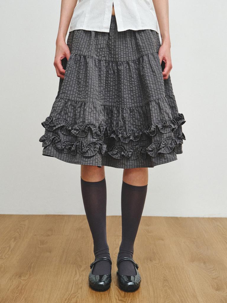 Peullijeupeulojegteu Can_Can Frill Skirt, Charcoal