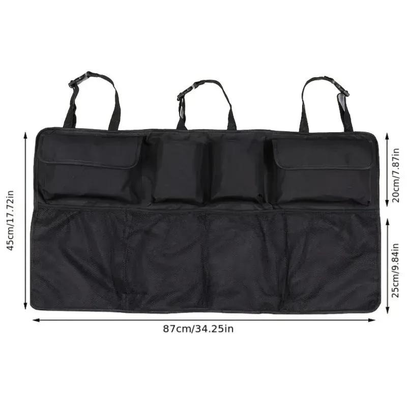 Car Rear Racks Storage Bag Net Adjustable Trunk Storage Bag Net High Capacity Hanging Organizers Automobile Interior Accessories
