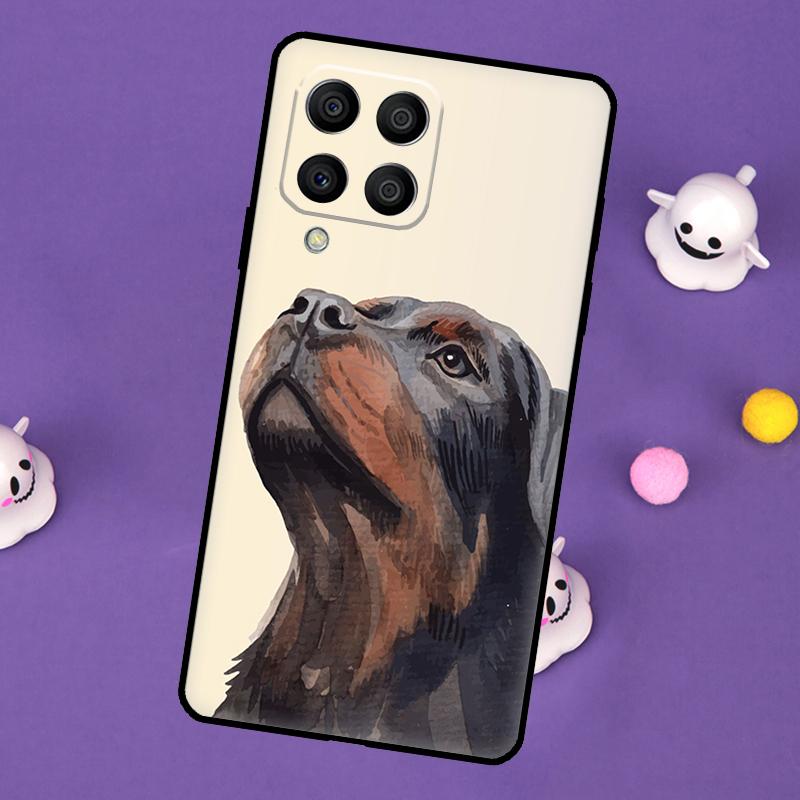 Cartoon Rottweiler Dog Cover For Samsung Galaxy M32 M52 M12 M13 M33 M23 M53 M15 M55 M31 M51 M14 M34 M54 M20 Case