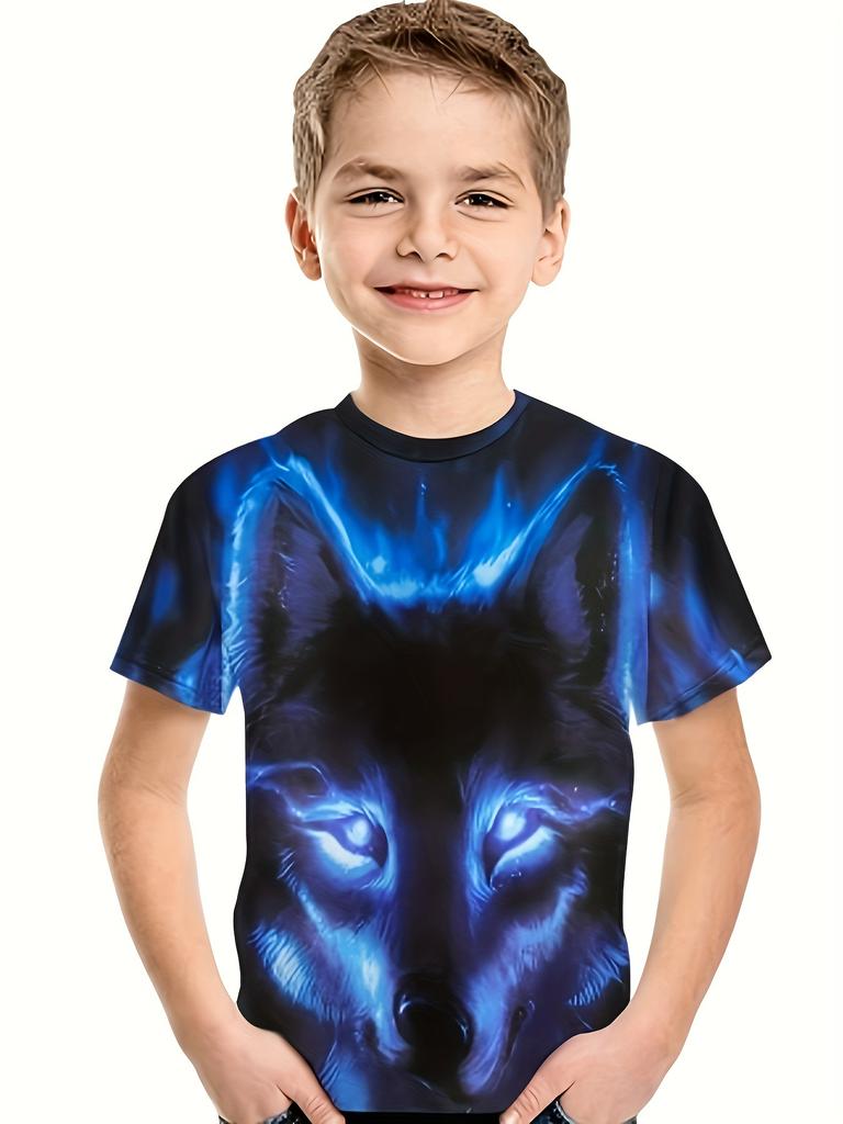 Summer Children's Clothing Boys Tshirt Short Sleeve Cool 3D Print Kids Clothes Stylish Streetwear Round Neck