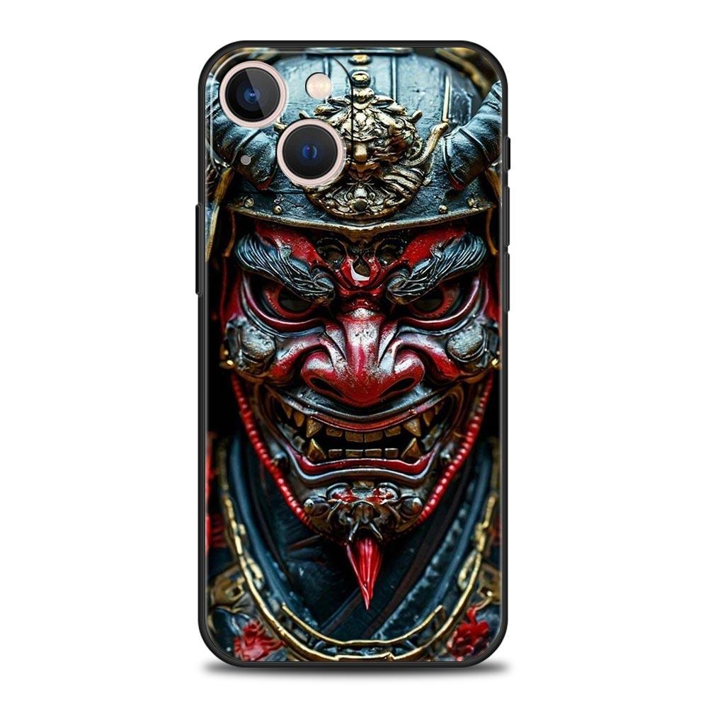 Japan Ghost Face Samurai Phone Case For iPhone 17 16E 15 16 14 13 12 11 Pro Max 7 8 Plus Soft TPU Back Cover