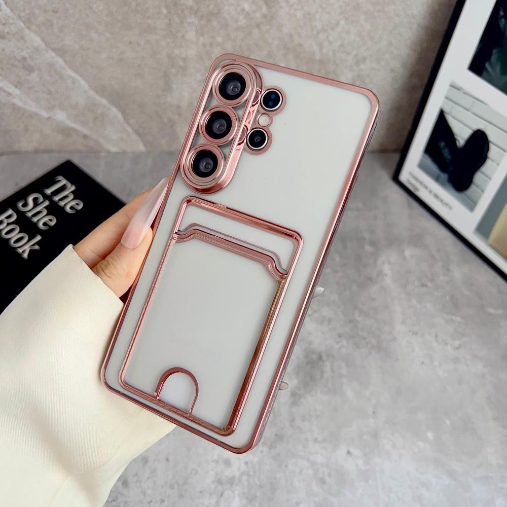 

Electroplating Transparent Card Bag Case for Samsung Galaxy S26 Ultra S26Edge S22 S23 S24 S25 Ultra S25 FE Shockproof Soft Cover Galaxy S25 Ultra