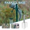 Portable Camping Umbrella Base 4 Nails Metal Ground Base Beach Parasol Rod Stand  Tent Accessories