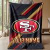San Francisco 49ers Custom Flannel Throw Blanket Print Your Name Text Soft Warm Blanket Holiday Present