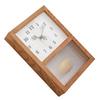 Japanese Retro Wall Clock Walnut Wood Glass Small Decorative Rectangular Wall Clock with Pendulum for Home Living Room