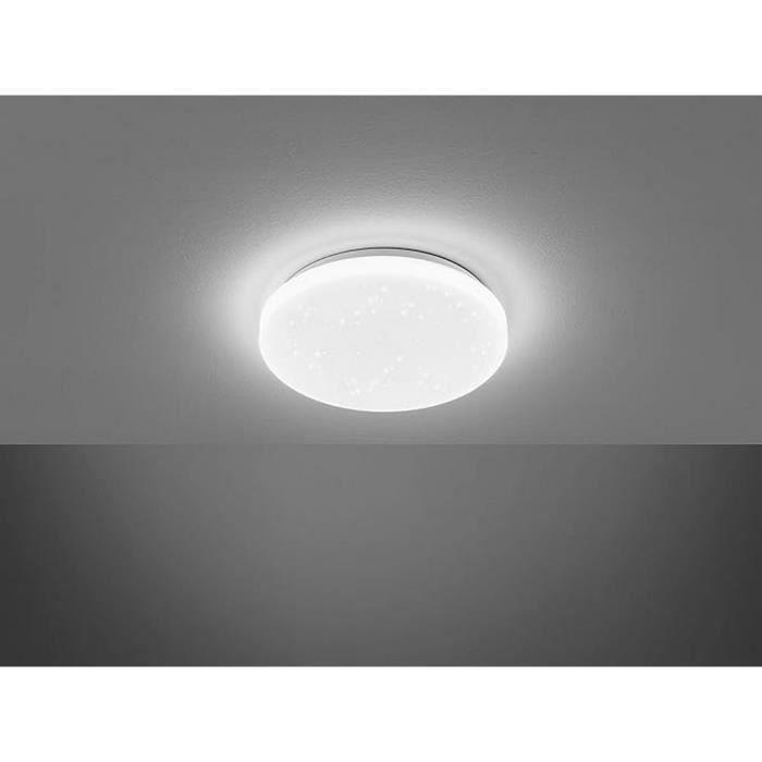 Plafonnier led - eglo - pogliola-s - ø 26 cm - acier et plastique blanc - économie d'énergie 12w