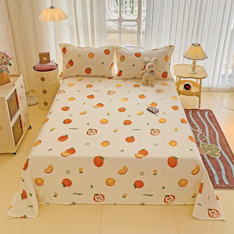 

Colorful Flower Pattern Flannel Bed Sheet Set Winter Queen Size Bedding Set Home Luxury Soft Warm Bed Sheets with 2 Pillowcases 160x230cm 3Pcs