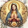 Metal Painting Religious Decor Golden Halo Roses Fade Resistant Church Altar