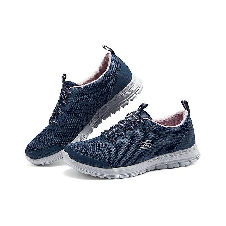 Skechers Leichte stoßdämpfende Low-Top Freizeitschuhe Damen Sneaker Marineblau 104510-NVY