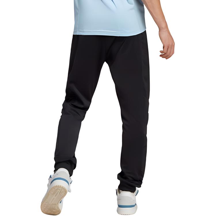 adidas Solid Color Mid-Waist Tapered Casual Sweatpants Men Bottoms Black IC5980